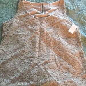 Loft grey lace shell.